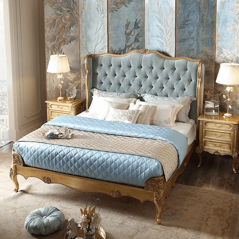 Handcrafted Carved Wooden Bed