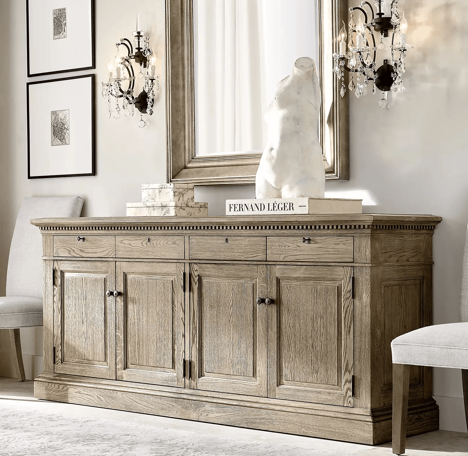 Classic Walnut Sideboard Cabinet