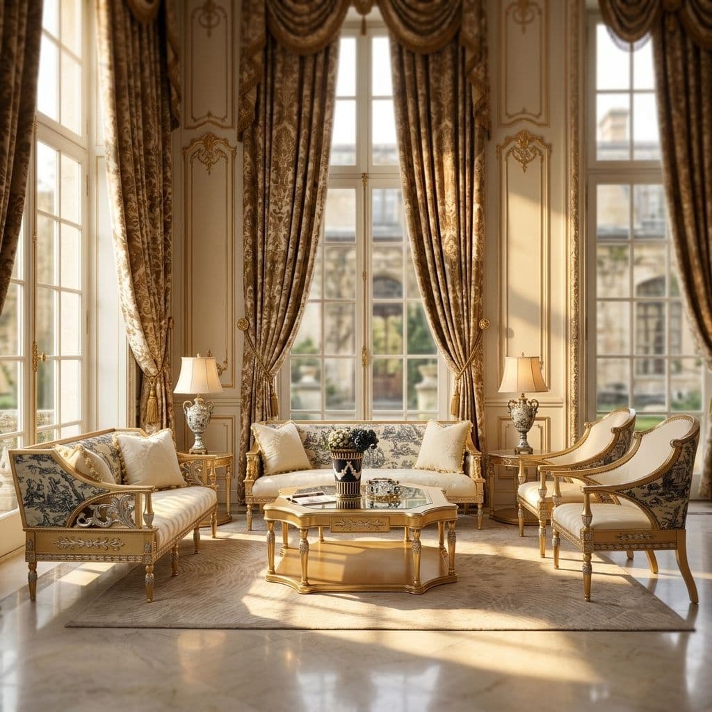 Carving Golden Sofa Set 8 Seater