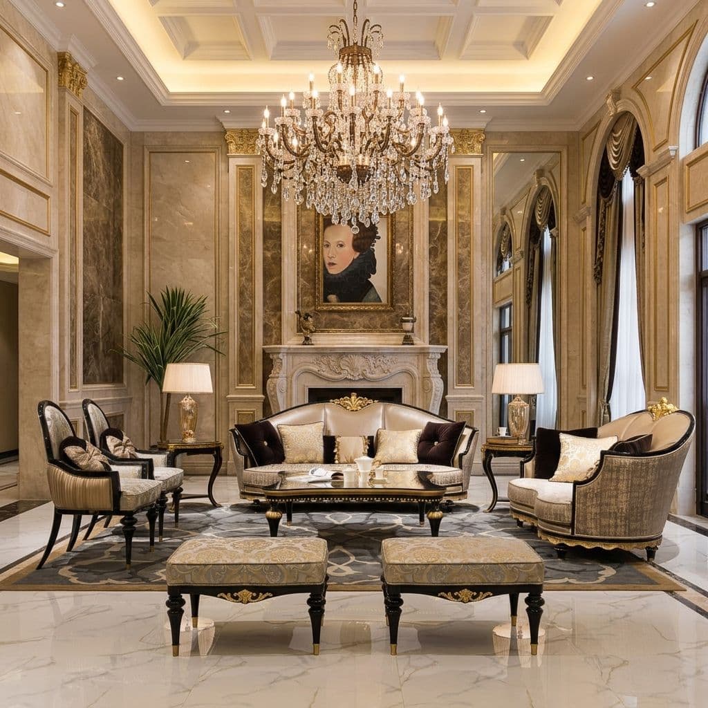 Classic Living Room Antique Sofa Set