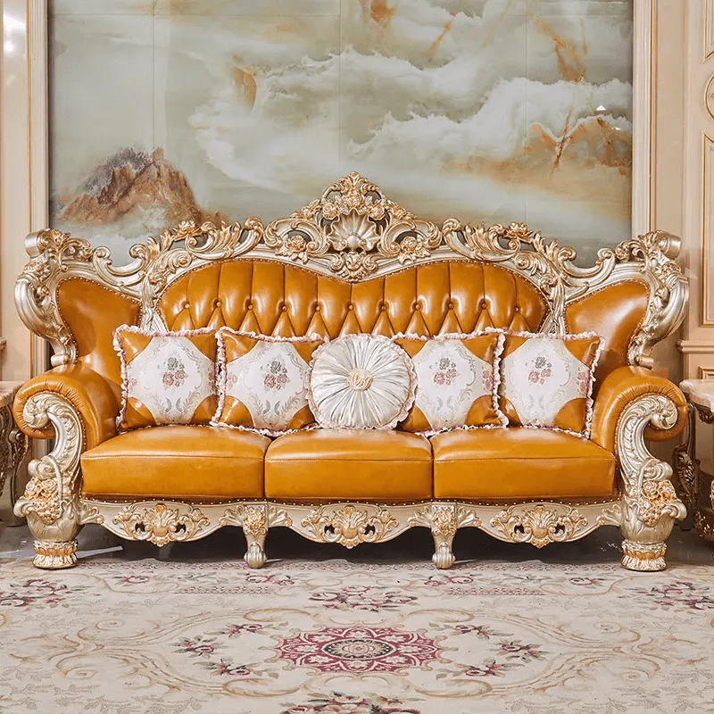 Handcrafted Carving Wooden Sofa Set