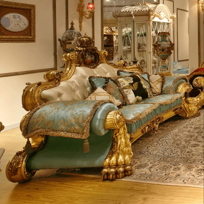 Intricate Wooden Sofa