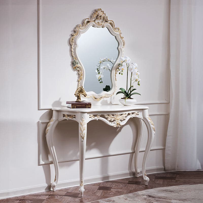 Traditional Carved Wood Console Table