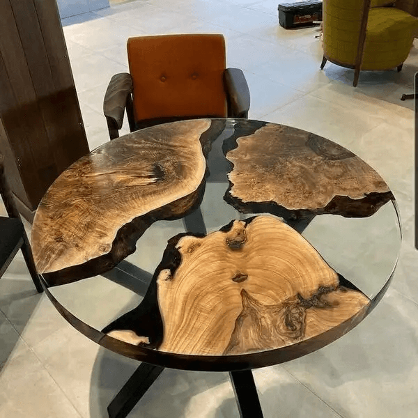 Round Morden Epoxy Dining Table