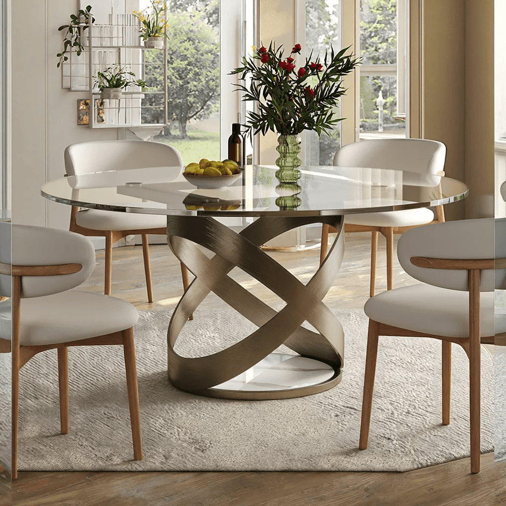 Grand Glass Round Dining Table
