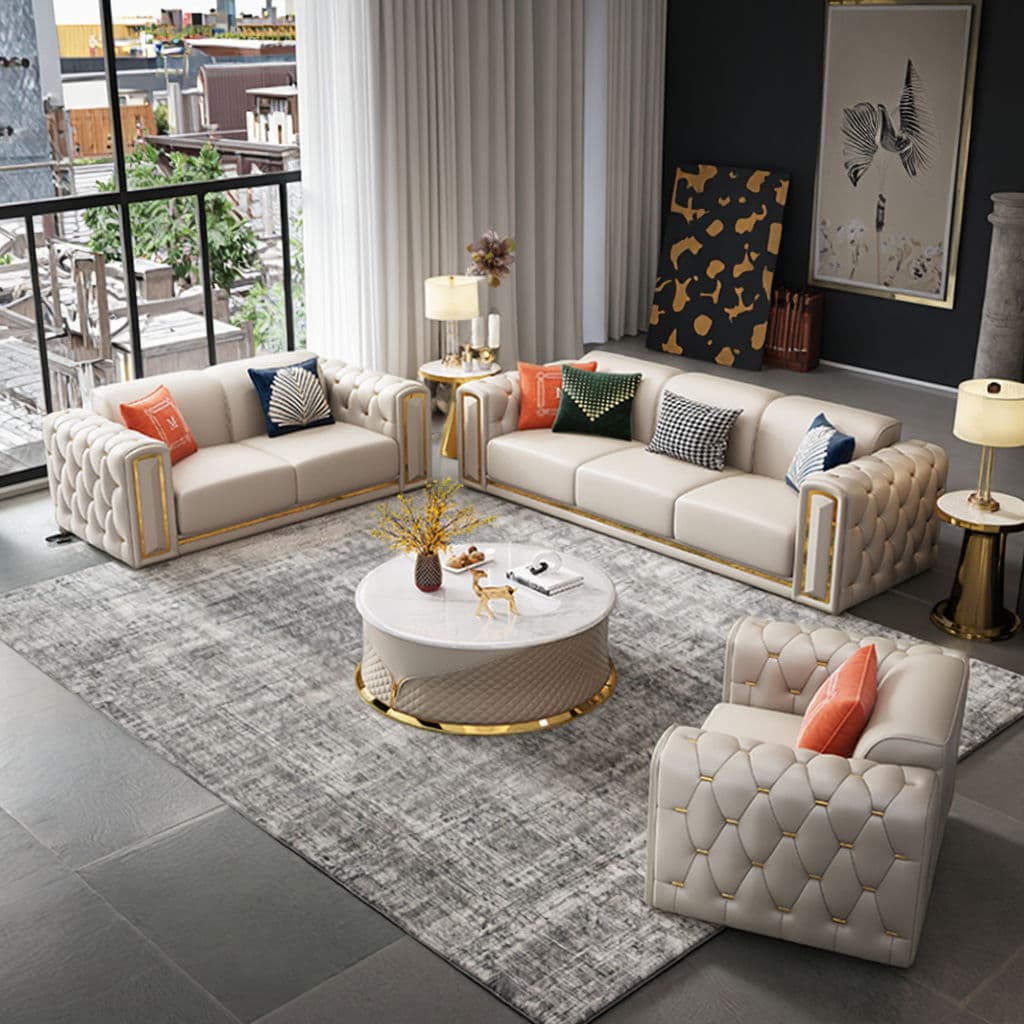 Chester Leather Sofa Set