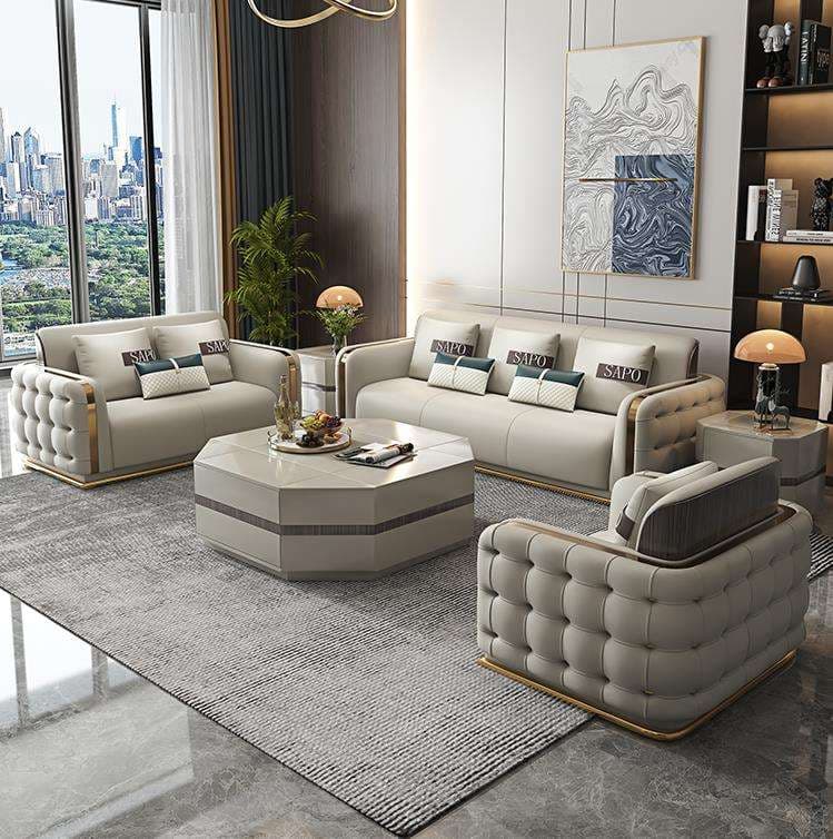 Genuine Leather Sofa Set 3+2+1