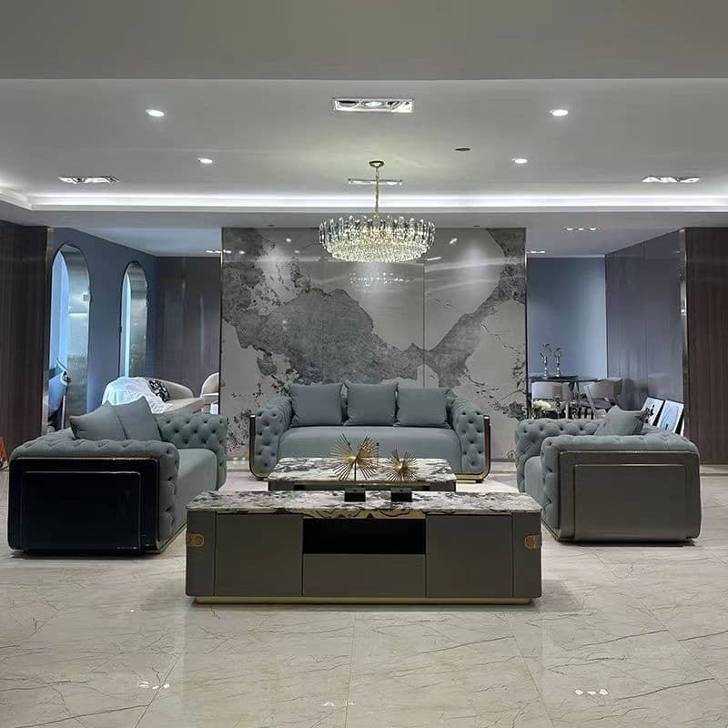 Timeless Elegance Luxury Grey Sofa Set