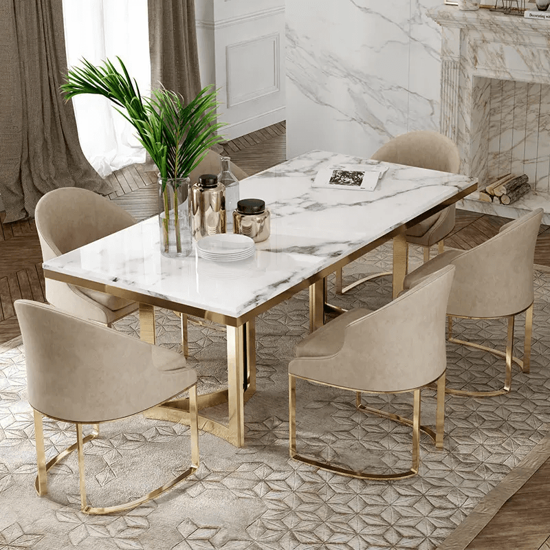 6 Seater Modern Grandeur Marble Dining