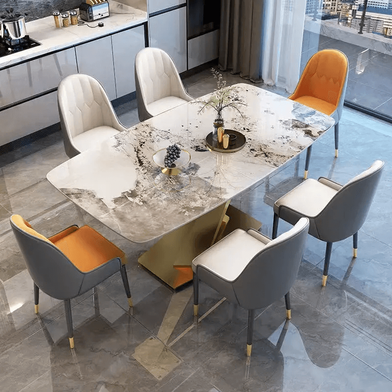Italian Modern Marble Dining Set 6 Seater