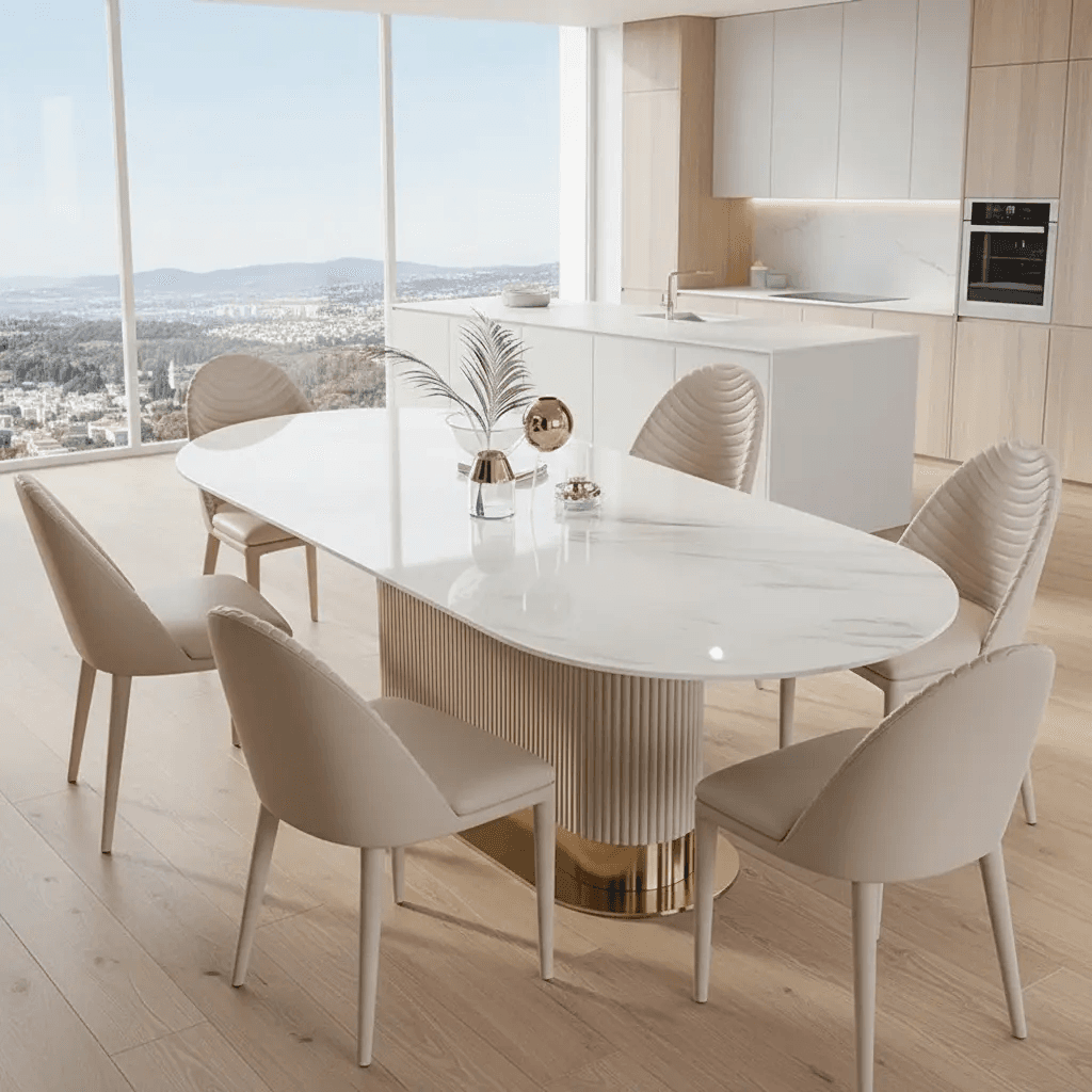 Stylish 6 Seater Marble Dining