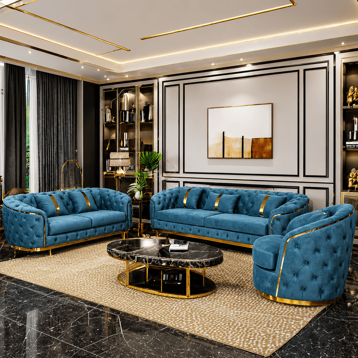 Fabric Sofa Set