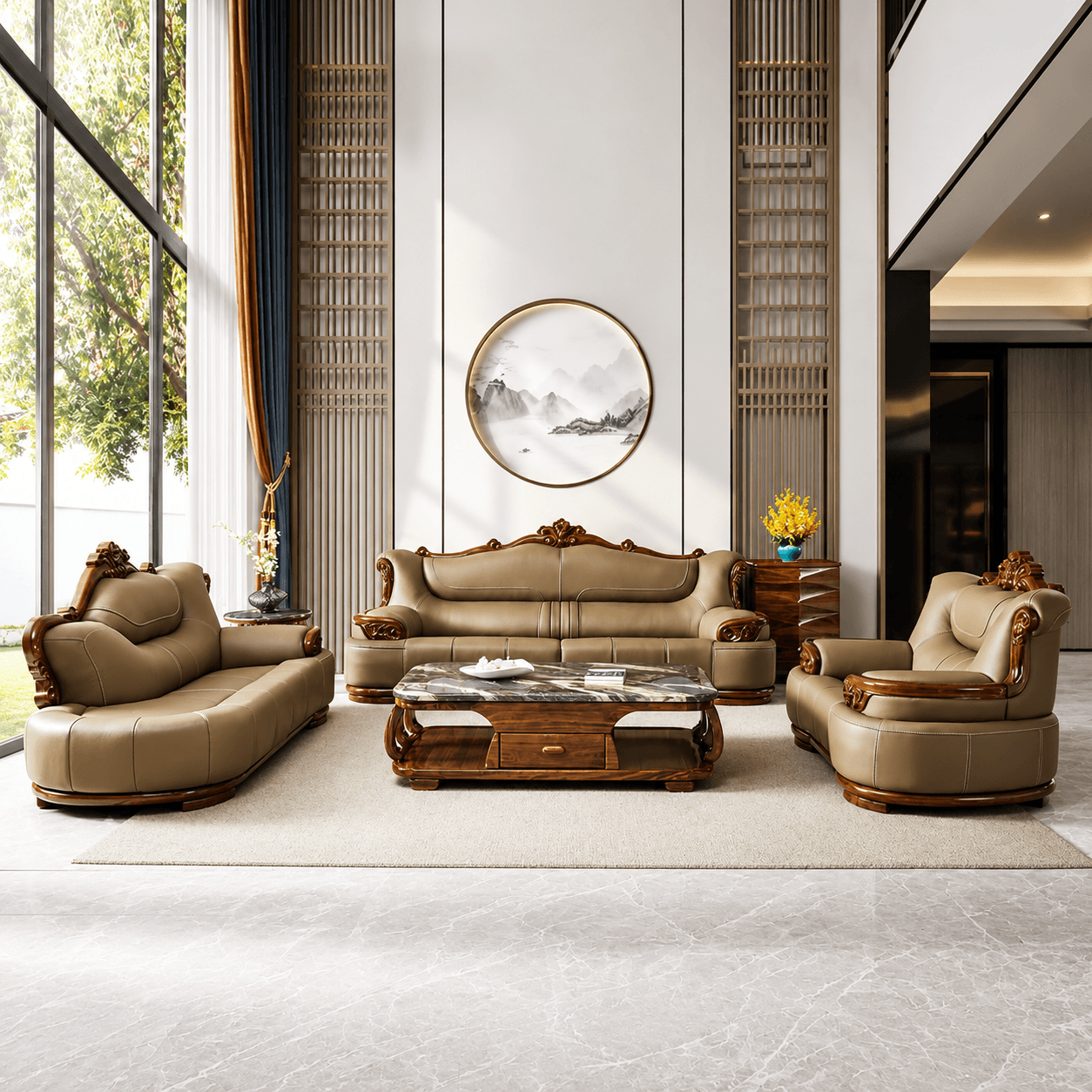 Wooden Sofa Set