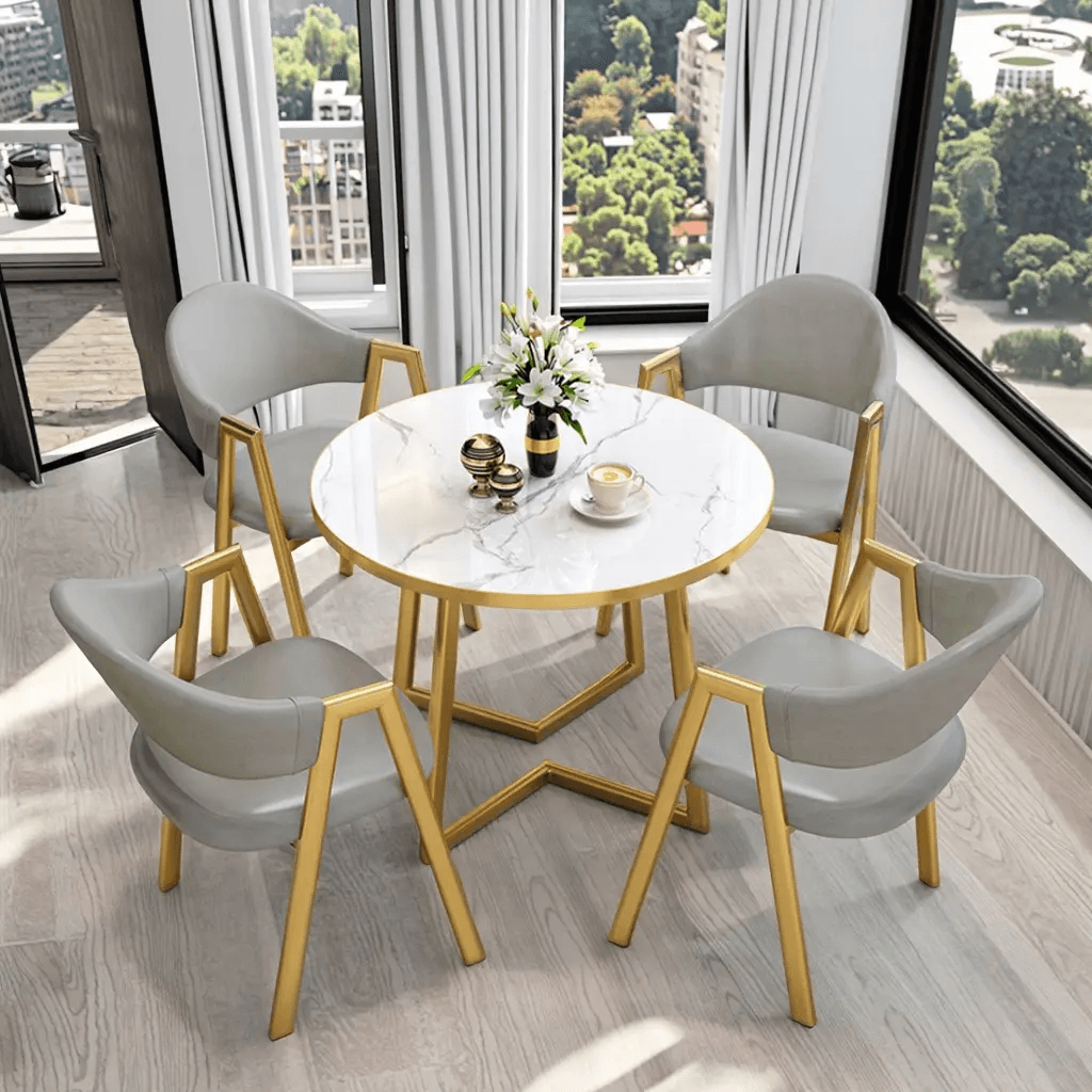 Designer Round Dining Table Gold