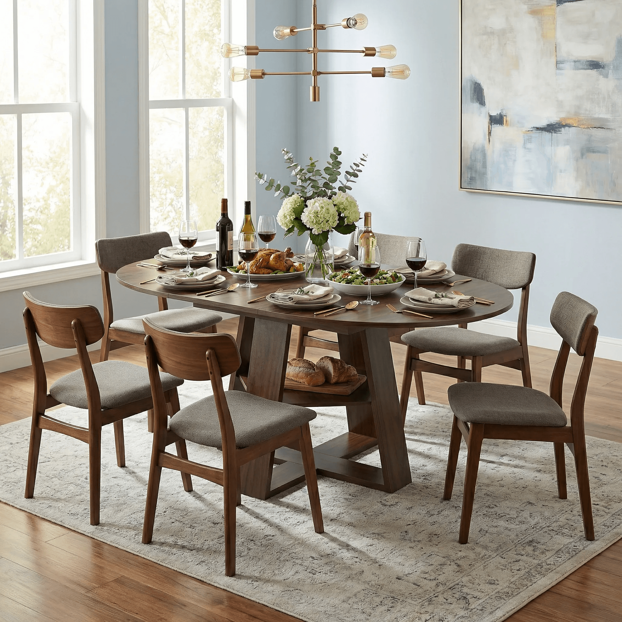 Round Craft Wooden Dining Table