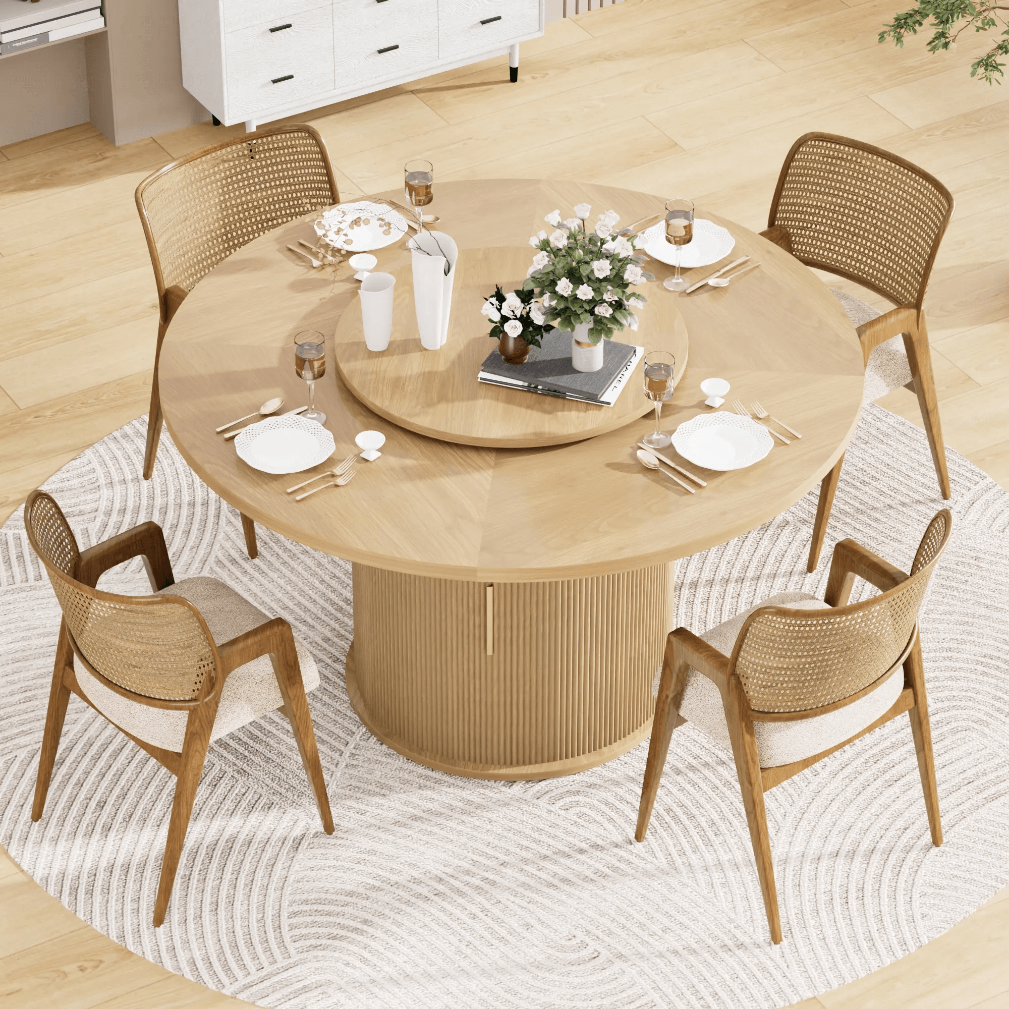 Roundline Wooden Dining Table