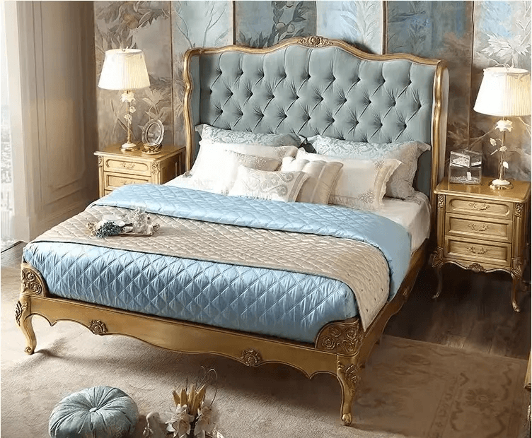 Handcrafted Carved Wooden Bed