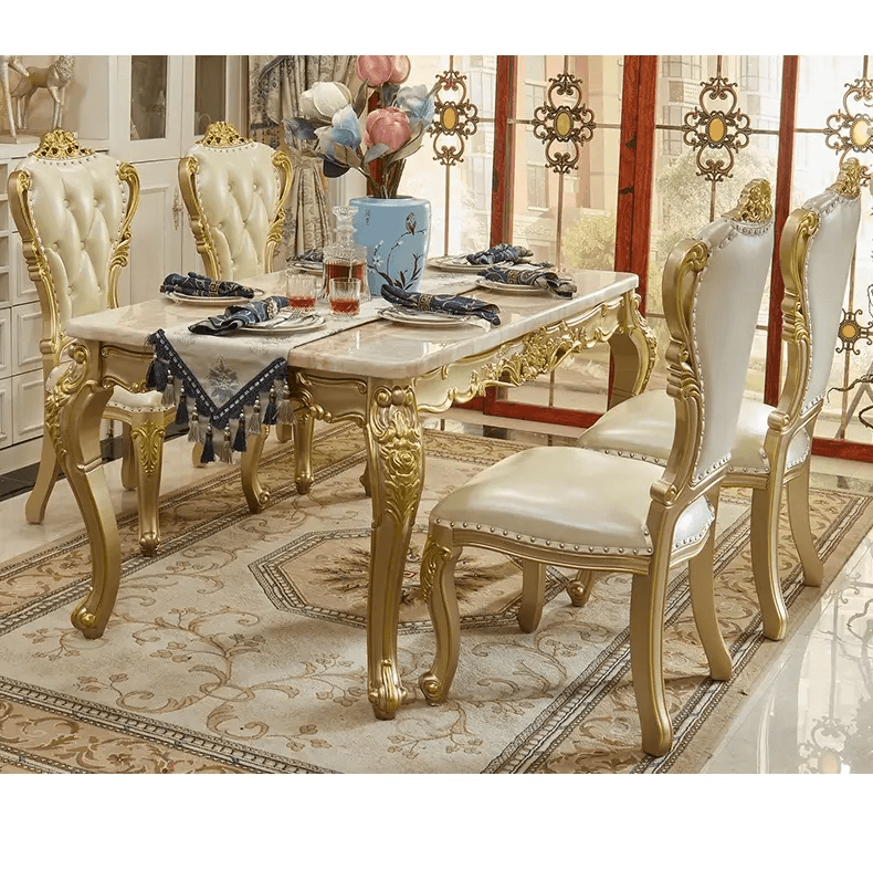 Luxury Gold Carving Dining Table