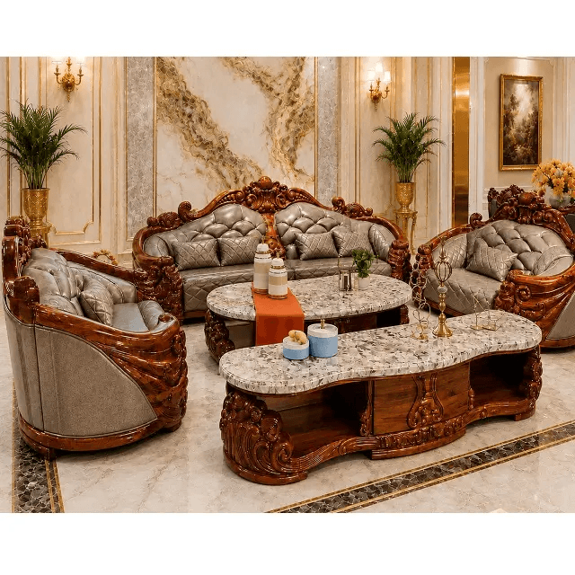 Solid Carved Palace Style 4+2+2+ Sofas