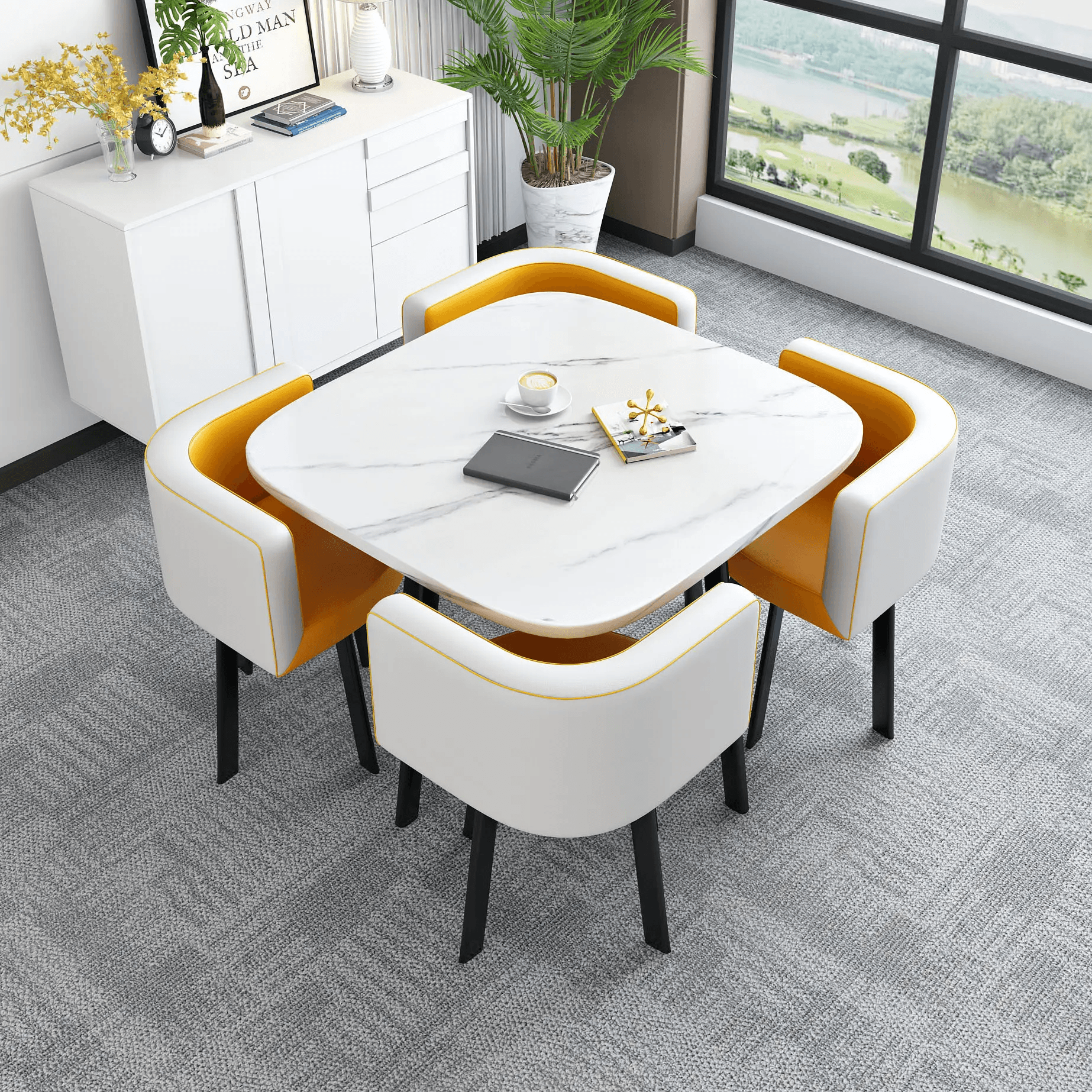 Elegant Square Marble Dining