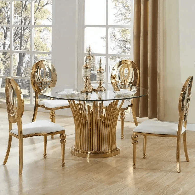 Modern Round Glass Dining Set