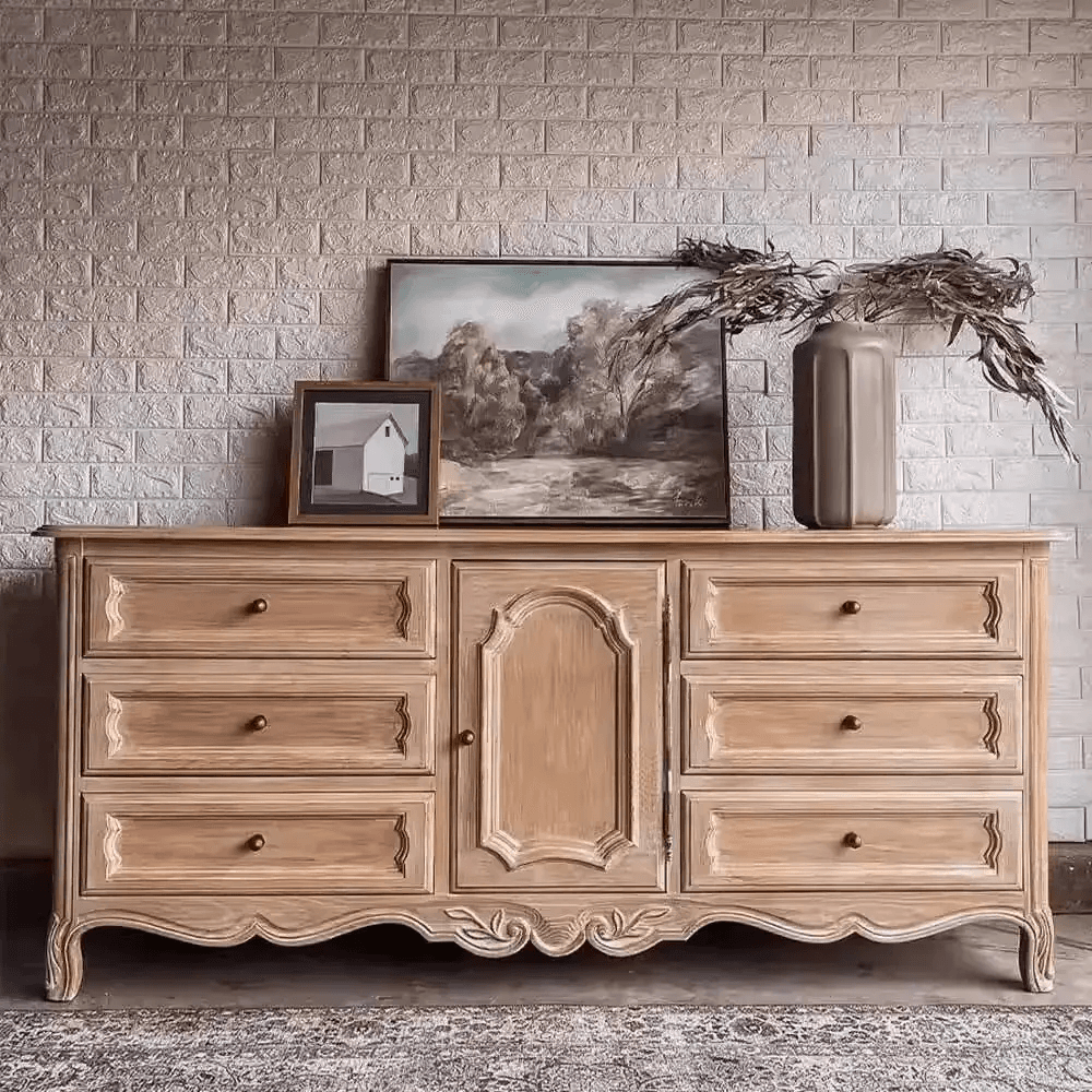 Carved TV Console