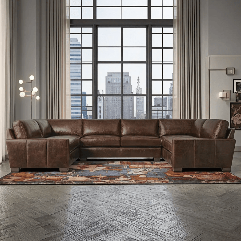 Leather U Shape Sofa Set
