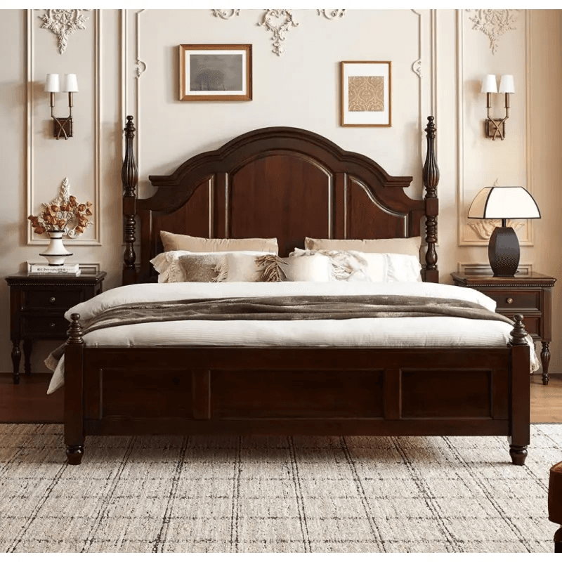 Antique Wooden Bed Brown