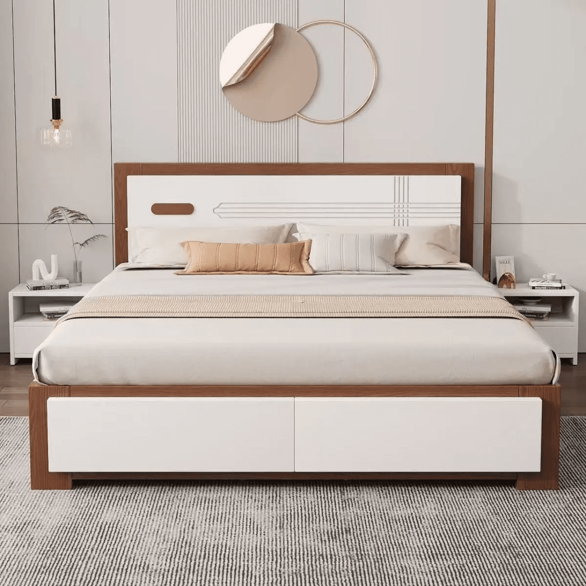 Elegant Oak Style Bed