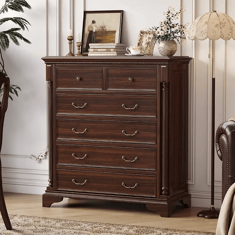 Antique Wood Chester Lounge 6 Drawers