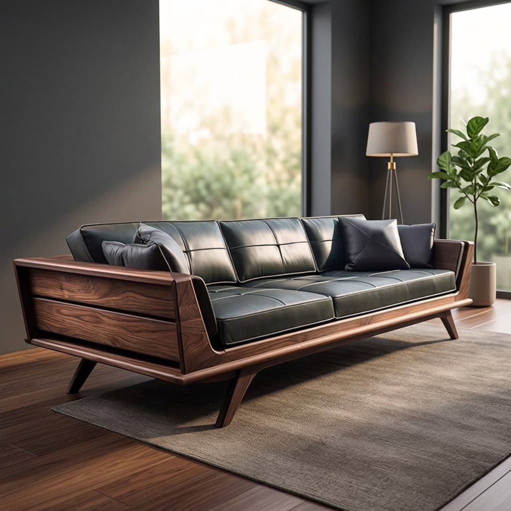 Handcrafted Teak & Lounge Sofa – 3-Seater